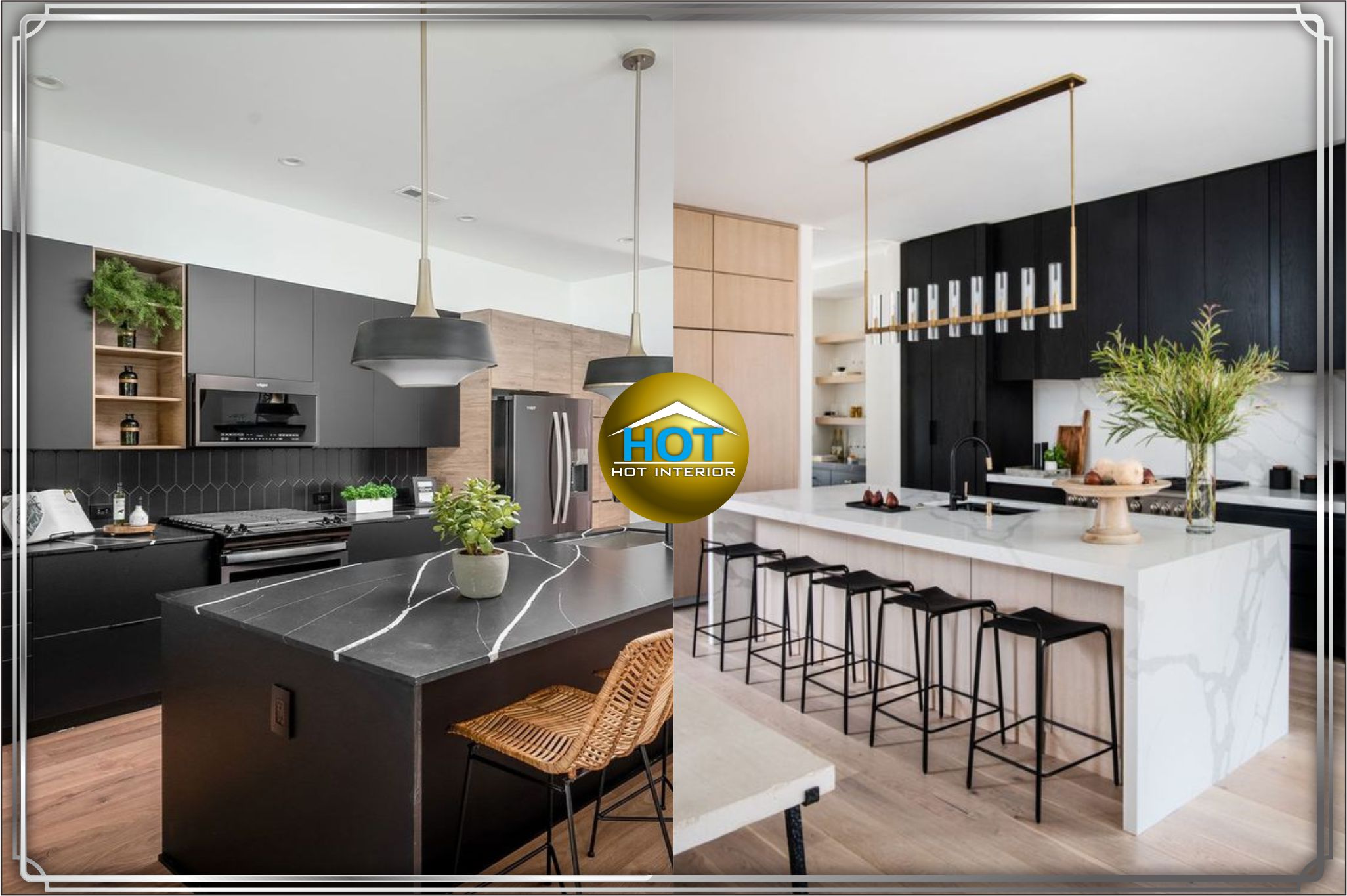 design kitchen dengan sentuhan tumbuhan hijau tropis