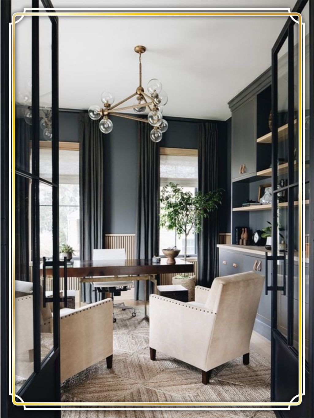 design interior office (kantor) modern classic - jakarta utara design interior (office) modern classic di jakarta barat warna beige hitam putih krem lighting daylight siang